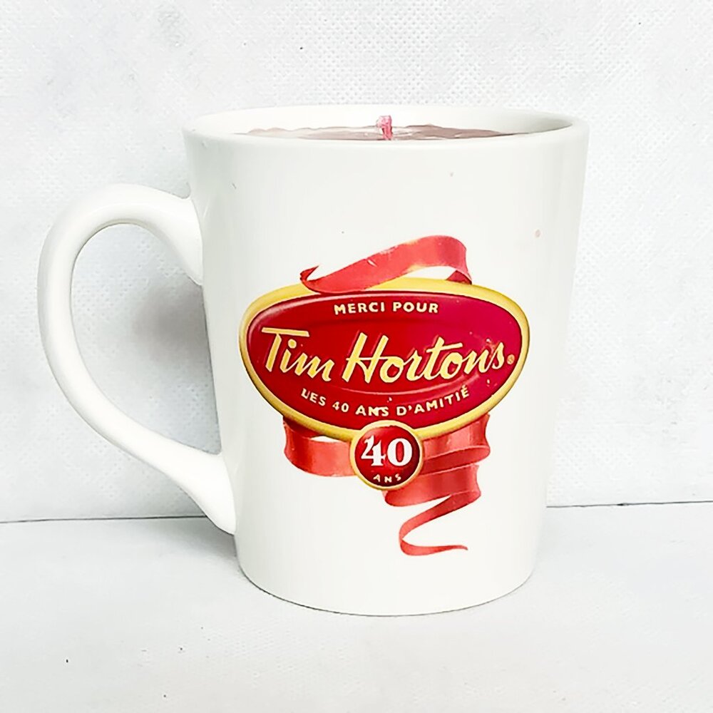 🧡 Hand Poured Mocha Latte Tim Horton's Mug Candle